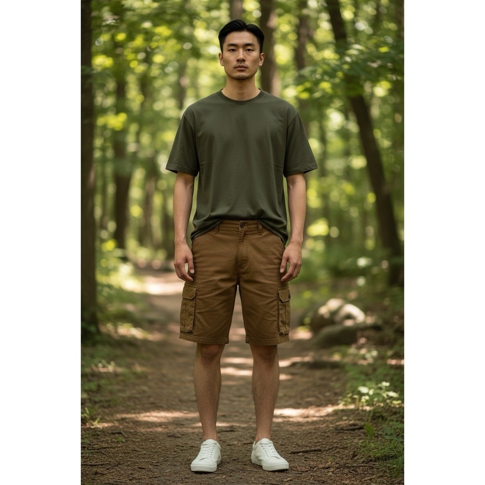 Iron Co. Men's 40 Stretch Cargo Short Caramel New Rugged Workwear